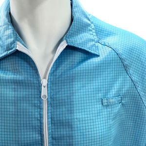 Chaqueta Antiestática de Laboratorio Azul ALLESD: 98% Poliéster + 2% Tela de Fibra de Carbono, Ropa de Trabajo <span class=keywords><strong>ESD</strong></span> - Product Image 6