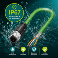Cable Ethernet Industrial M12 D-Code de 4 Pines Macho a Extremo Abierto, CAT5E SFTP Blindado IP67 Impermeable, Cable Profinet