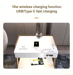 <span class=keywords><strong>Table</strong></span> de chevet intelligente moderne avec nouveau design Meubles de maison avec port de charge sans fil USB Type C Lit Chambre Petite <span class=keywords><strong>table</strong></span> d'appoint - Product Image 3