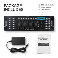 Controlador de Luces DMX 192, Consola Profesional de 192 Canales con Pantalla Digital para Espectáculos Pequeños y Medianos, Bodas, Fiestas y Eventos