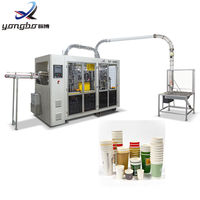 Máquina Automática de Alta Velocidad para Fabricación de Vasos de Papel, 180-210 piezas/min, con PLC, Caja de Cambios, Motor y Bomba