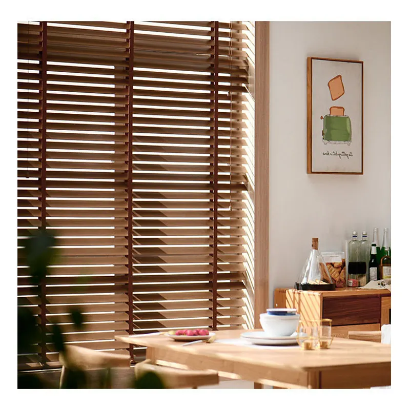 50mm slat pvc faux wenetan חלון עץ עמיד למים חלונות