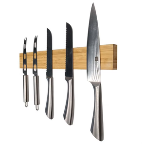 Support mural magnétique pour couteaux en bambou et noyer, pour cuisine, bar, mur - Product Image 6