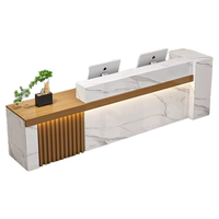 Comptoir de réception de haute qualité et luxueux, design de comptoir de réception d'hôpital, comptoir de réception de bureau