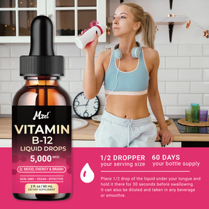 Gocce Liquide di Vitamina B12 ad Alto Assorbimento, Integratore per Vegetariani, Supporta <span class=keywords><strong>la</strong></span> Formazione di Globuli Rossi e <span class=keywords><strong>la</strong></span> Funzione Immunitaria - Product Image 5
