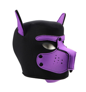<span class=keywords><strong>Masque</strong></span> fétichiste multicolore réaliste pour chiot et chien adulte Tête de chien pour SM Cosplay Bondage Harnais Face Hood for Cosplay Fetish - Product Image 6