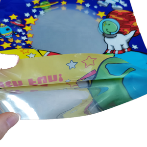 Sıcak satış özel baskılı isı mühür alüminyum folyo PE plastik Mylar oyuncak ambalaj dik durabilen poşet ile üç yan pencere mühür - Product Image 6