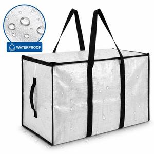 Large PE Woven <strong>Storage</strong> <strong>Bag</strong> Waterproof, Heavy-Duty Zipper <strong>Clothes</strong> Blanket Organizer for Moving Dorm Seasonal, OEM Custom - Product Image 2