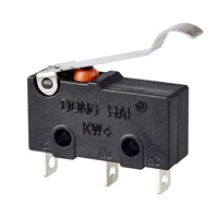 Micro-interrupteur DONGHAI 16A pour environnements difficiles, 250 VAC, IP60, noir, SPDT, plastique, 5000 pièces/carton, KW4-121112L, anti-poussière, 50000 cycles