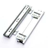 Glissières de tiroir pour clavier à extension complète 3 volets, amortisseur intégré, anti-choc et anti-pincement, fermeture douce 45 mm