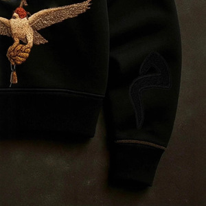 <span class=keywords><strong>Sweat</strong></span> à <span class=keywords><strong>capuche</strong></span> entièrement zippé personnalisable OEM ODM avec broderie culture arabe, streetwear - Product Image 3