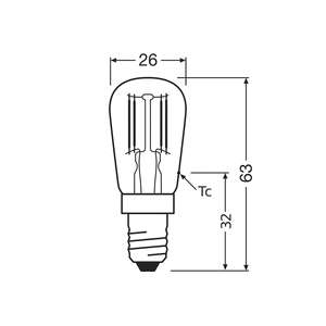 Filamento LED OSRAM T26 2,8W E14 4250lm 2.700K transparente - Product Image 3