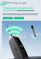 Microphone sans fil portable BHA MG04 2.4G avec effet RVB, chargeur, batterie au lithium, portée de 50 mètres, prix de gros usine, OEM
