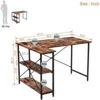 Bureau d'ordinateur moderne en forme de L, petit meuble d'angle, Table de bureau, pour la maison, avec étagère, offre spéciale
