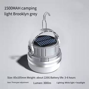 Lanterne solaire LED WOSEN pour le camping, lampe de tente rechargeable pour la randonnée, ventilateur, crochet de suspension, lampe torche SOS, matériau ABS, utilisation résidentielle, IP66 - Product Image 6