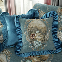 Housse de Canapé Épaissie Entièrement Couverte Motif Imprimé Vintage en Polyester Style Européen Coussin de Canapé Antidérapant Universel Quatre Saisons