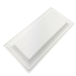 Ensemble de vaisselle en papier <span class=keywords><strong>jetable</strong></span> écologique sans pfs, assiettes dures jetables de fête Rectangle écologique à emporter Pla - Product Image 3