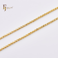 Bijoux de mode FJ Fallon, bague classique Rolo Belcher, chaîne à maillons plaquée or 14 carats, base en laiton