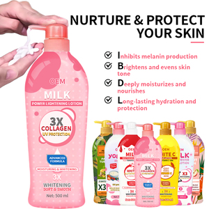 Lotion Corporelle Hydratante et Éclaircissante au <span class=keywords><strong>Lait</strong></span> de Chèvre, Set de 500 ml avec Acide Hyaluronique, Pour Hommes et Femmes, Vente en Gros Usine - Product Image 3