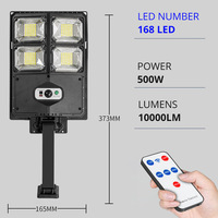 Potente Farola Solar LED, IP65 Impermeable, Aluminio y ABS, Batería, Sensor de Movimiento del Anochecer al Amanecer, Control Remoto