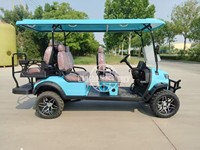 Carrito de Golf Eléctrico con 7-8 Asientos Orientados hacia Adelante, Batería de Plomo-Ácido, Motor de CA de 3/4/5KW, Alcance de 90 km, Certificado CE, 4 Ruedas con Frenos de Tambor Hidráulicos