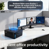 New Mini PC Desktop Ryzen R7 H255 8845HS 8-Core 16-Thread DDR5 M.2 2280 PCIe Integrated Graphics Office Work Game