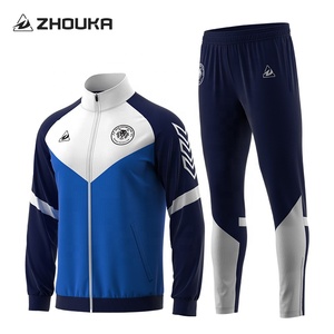Chất Lượng Hàng Đầu Tùy Chỉnh Máy Nghe Nhạc Bài Tập Junior Áo Khoác Bóng Đá Quần Áo Đầy Đủ Zip Nhanh Khô Thoáng Khí Bóng Đá Tracksuit Cho Người Lớn - Product Image 1