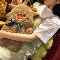 Weihnachtliche Rote Bestickte Superweiche Plüsch-Kissen Weihnachtsbaum-Puppe mit PP-Baumwollfüllung für Wohnzimmer-Sofa