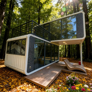 Casa Prefabricada de Lujo Tipo Cabaña Apple, Estructura Metálica, Casa Pequeña Móvil Tipo Cápsula Espacial para Alojamiento Turístico - Product Image 1