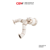 Système d'échappement sport actif en acier inoxydable 304 poli de 1,5 mm avec catalyseur et commande vocale pour Audi S4 B8 B9