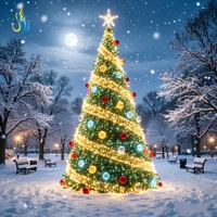 Riesige Moderne Wasserdichte Weihnachtsbaum-Lichtskulptur Handgefertigte Festlaterne für Winterfeste & Straßendekoration