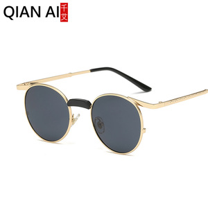 Lunettes de soleil ovales en métal pour femmes Qianai, UV400, légères, verres roses, à la mode, décoratives, type 3 - Product Image 5