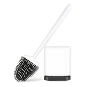 Flexible Toilet Bowl Brush Head for Bathroom Toilet Brush and Holder <b>Set</b> with Silicone Toilet Cleaning Brushes - Product Image 1