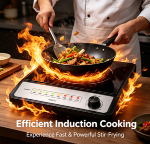 Table de cuisson à <span class=keywords><strong>induction</strong></span> 1400W avec commande par bouton, indicateur de température LED et verrouillage enfant, plaque vitrocéramique 250mm pour la cuisson quotidienne à domicile - Product Image 4
