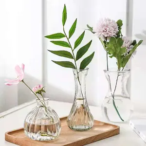 Clear Glass Vase Unique Modern Hand Blown Decorative For Gift Home Wedding Dining Kitchen Office Centerpieces Living Room Decor