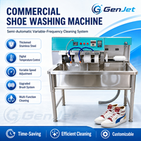 Mesin Cuci Sepatu Semi Otomatis Komersial 2000W Multi Sikat Pembersih Sneaker untuk Toko Laundry dan Toko Perawatan Alas Kaki