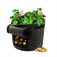 Pots de culture en feutre pour pommes de terre avec poignées et rabat, trous de drainage pour une récolte facile, utilisation pratique comme pot de fleurs et jardinière