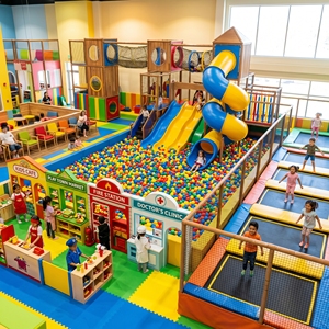 Offre Spéciale : Ensemble d'équipements de jeux intérieurs pour enfants, <span class=keywords><strong>zone</strong></span> de jeux souple commerciale avec toboggan et piscine à balles, personnalisable pour centre d'amusement, vente en gros - Product Image 4