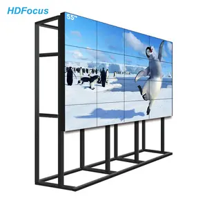 Digital Advertising LCD TV Wall Super Narrow Bezel 0.88mm LCD 4k Uhd Led Backlight 3x3 55 Inch Video Wall