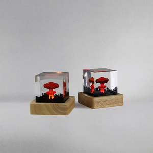 Lámpara Decorativa con Forma de Nube de Explosión Nuclear, Modelo de Bomba Atómica, Escultura Atmosférica de Resina Epoxi, Luz Nocturna para Dormitorio o Sala de Estar - Product Image 3