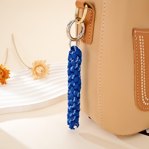 Customized Macrame Colorful Braided Strap Handmade <b>Bag</b> <b>Charms</b> Women Clothing Accessories Summer Holiday Girls Car Key Chain - Product Image 2