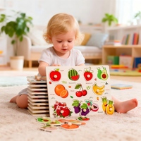 Jouets éducatifs Montessori en bois pour enfants, planche de reconnaissance des formes, conforme aux normes CE CPC EN71