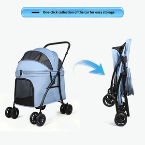 Cochecito Deportivo Plegable Multifuncional Impermeable de Aluminio <span class=keywords><strong>para</strong></span> Mascotas con Bolsa <span class=keywords><strong>para</strong></span> Perros, 4 Ruedas, <span class=keywords><strong>para</strong></span> Exteriores - Product Image 5