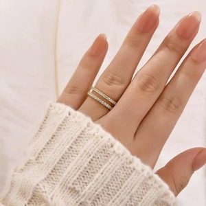 High Quality 925 Silver Moissanite Classic Style Insert Wedding Band Engagement <b>Ring</b> Enhancer in Yellow Gold Plated for Women's. - Product Image 4