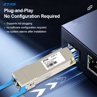 Modul Optik ZTRS Industrial Grade 40G QSFP+ LR4 10km SMF 4-Panjang Gelombang CWDM dengan Daya Rendah untuk Jaringan Utama Kampus dan Metro Edge