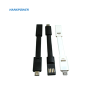 Câble de charge magnétique plat USB micro portable 9 cm, câble magnétique en forme de nouille
