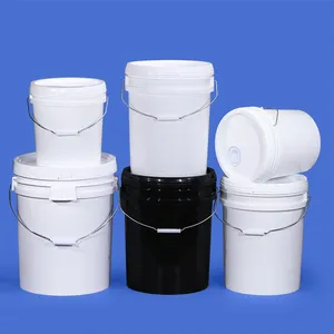 Round Paint Custom Printed Plastic Bucket For Packaging Container