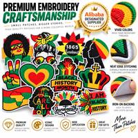 Patch brodé en gros pour le Mois de la Histoire des Noirs, Juneteenth, Afro Pan-Africain, thermocollant ou à coudre