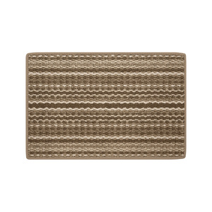 Tapis de salle de bain rayé rectangulaire en fibre de polyester antidérapant à séchage rapide pour usage domestique - Product Image 1