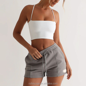 Biểu Tượng Tùy Chỉnh Có Thể Điều Chỉnh Chéo Trở Lại Tập Luyện Vest Cami Spaghetti Dây Đeo Mỏng Bandeau Ống Top Athleisure Camisoles Phụ Nữ Crop Top - Product Image 5